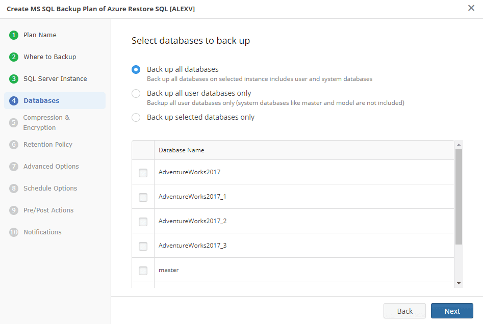 Data selection interface